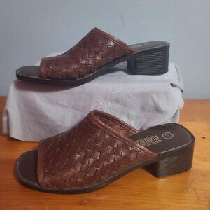 The Leather Collection braided brown leather